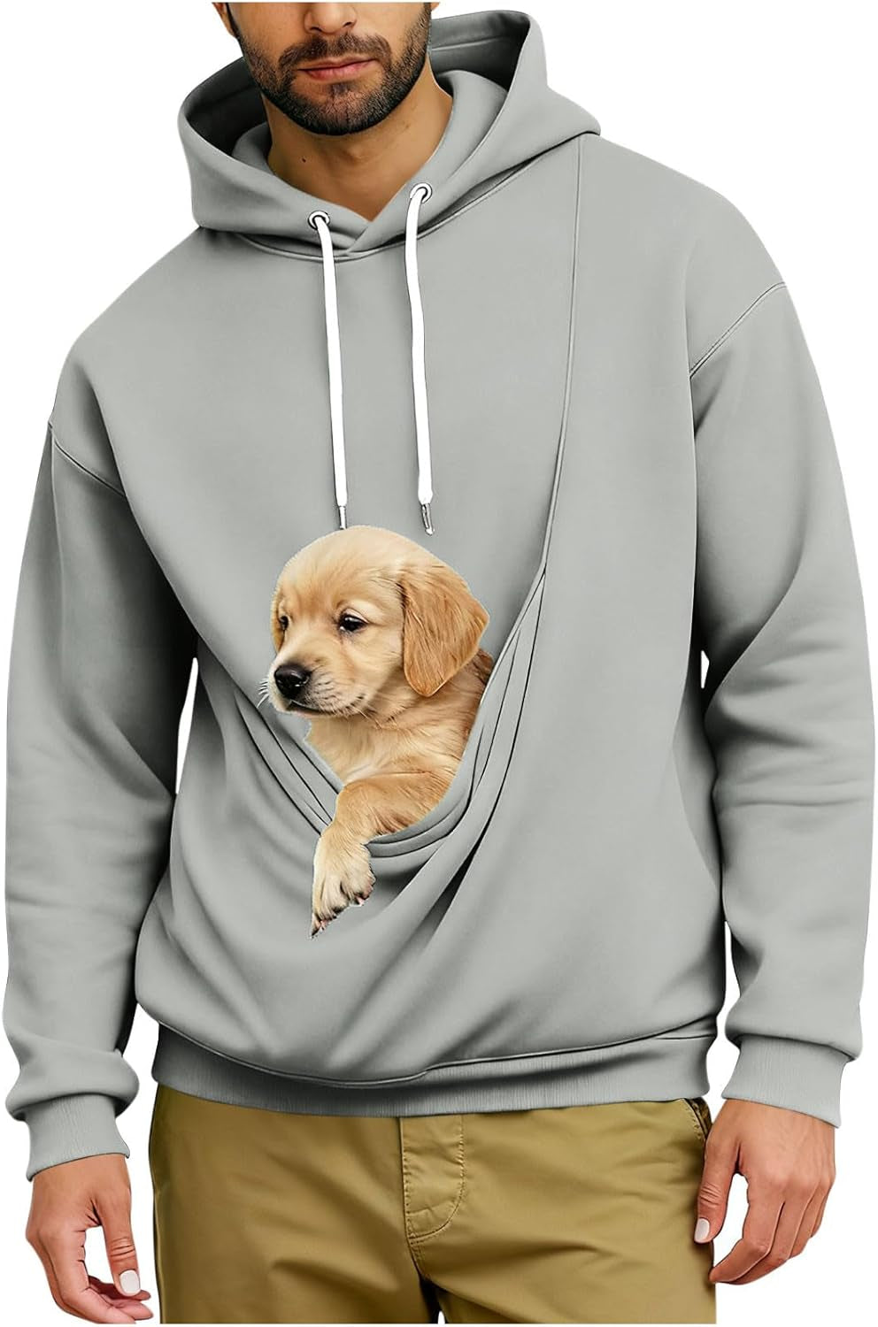 Dog Pouch Hoodie for Men & Women – Pet Carrier Pullover with Kangaroo Pocket