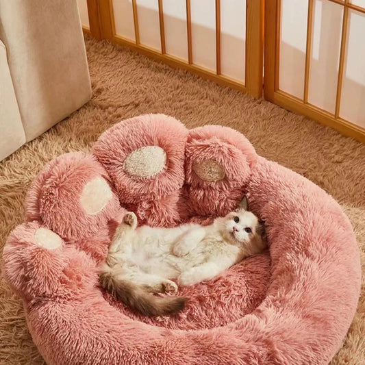 Soft Fluffy Pet Bed Sofa for Dogs & Cats β Cozy Faux Fur Cushion, Cute Pink Dog Bed 23.6β