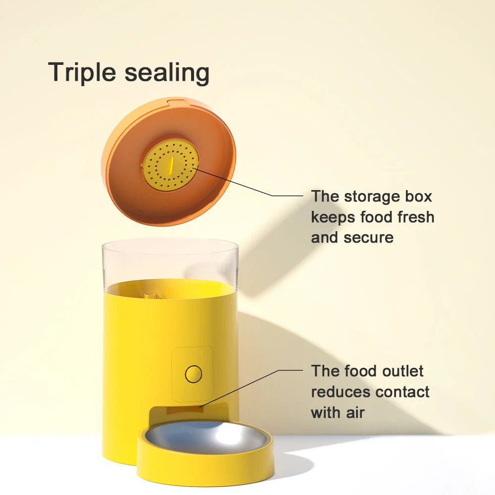 HEYBO Automatic Cat Feeder – Wi-Fi Smart, Rechargeable, 30-Day Battery Life