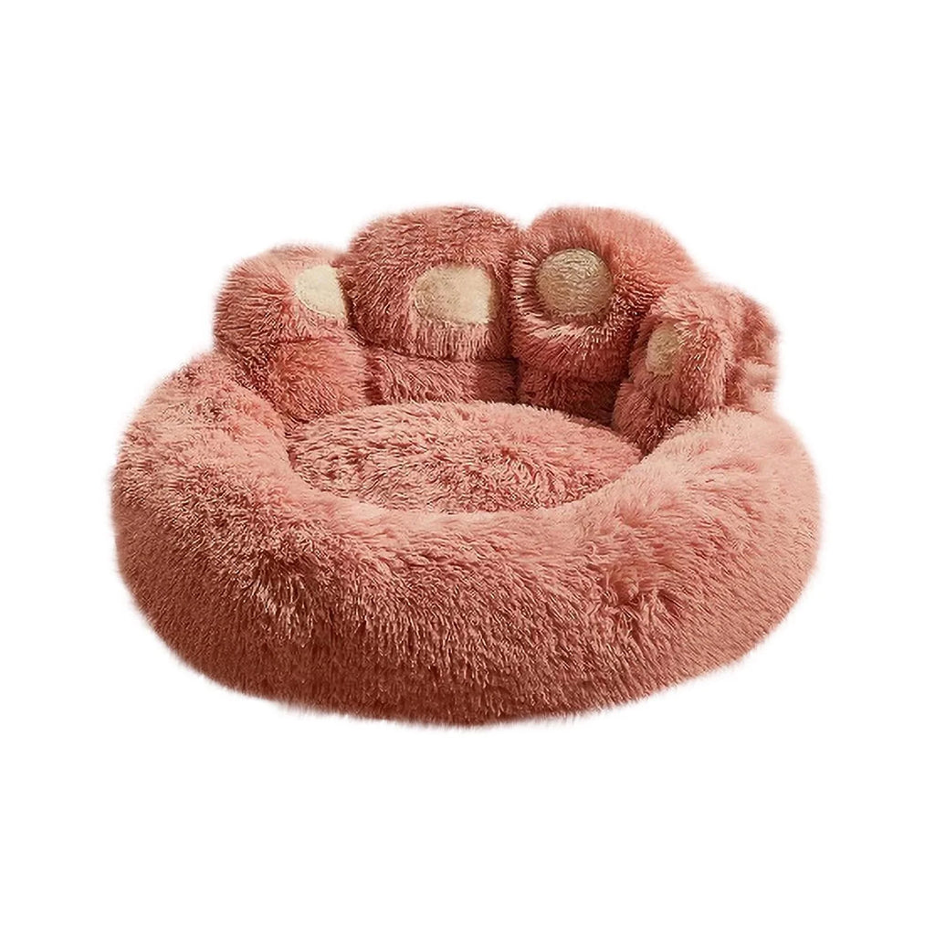 Soft Fluffy Pet Bed Sofa for Dogs & Cats – Cozy Faux Fur Cushion, Cute Pink Dog Bed 23.6”