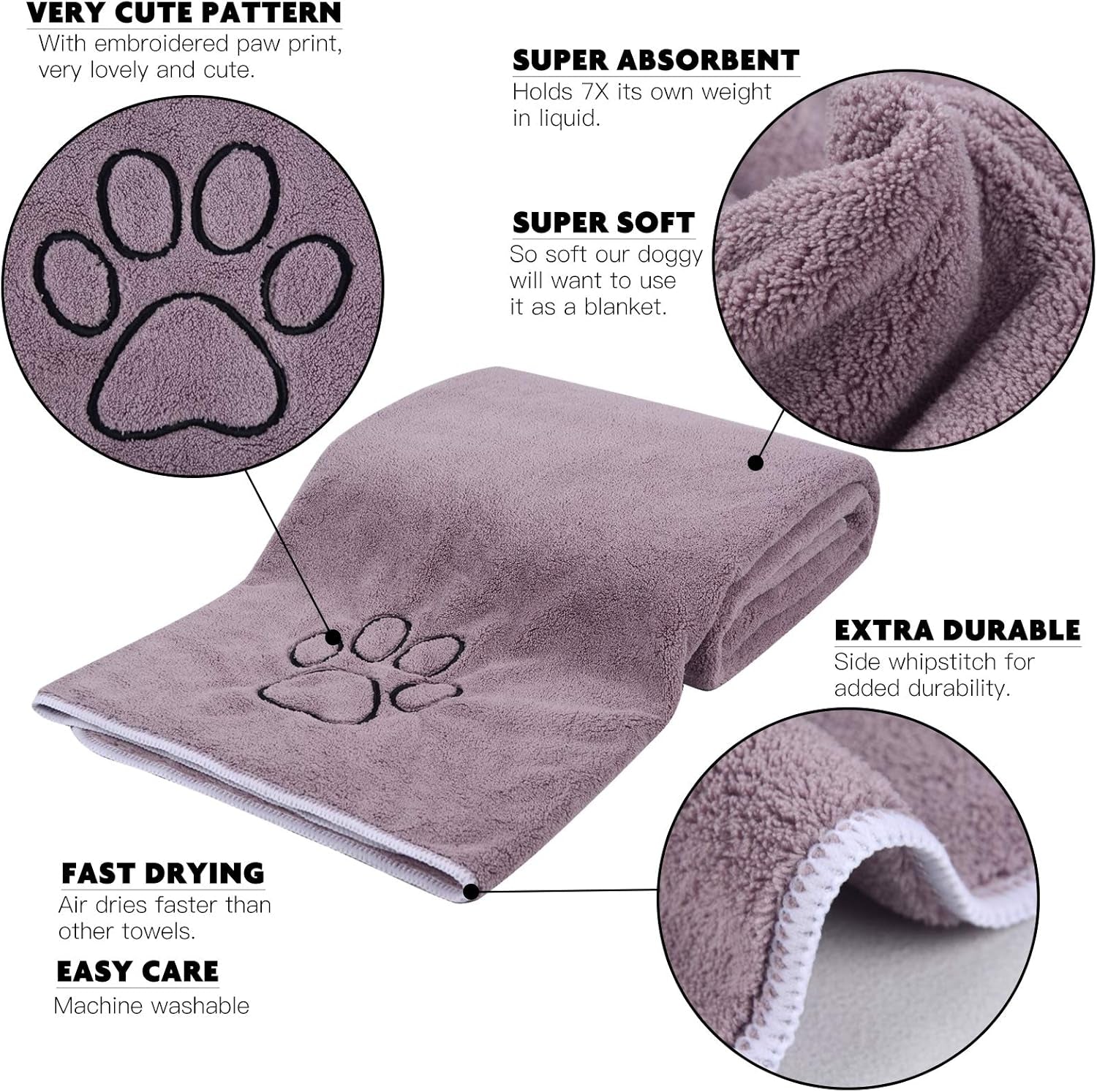 Ultra-Absorbent Microfiber Pet Towel – Fast Drying, Soft & Cozy 