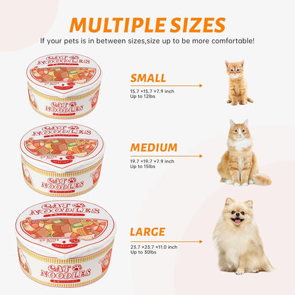 Ramen Noodle Dog & Cat Bed – Warm, Soft & Calming Pet Nest