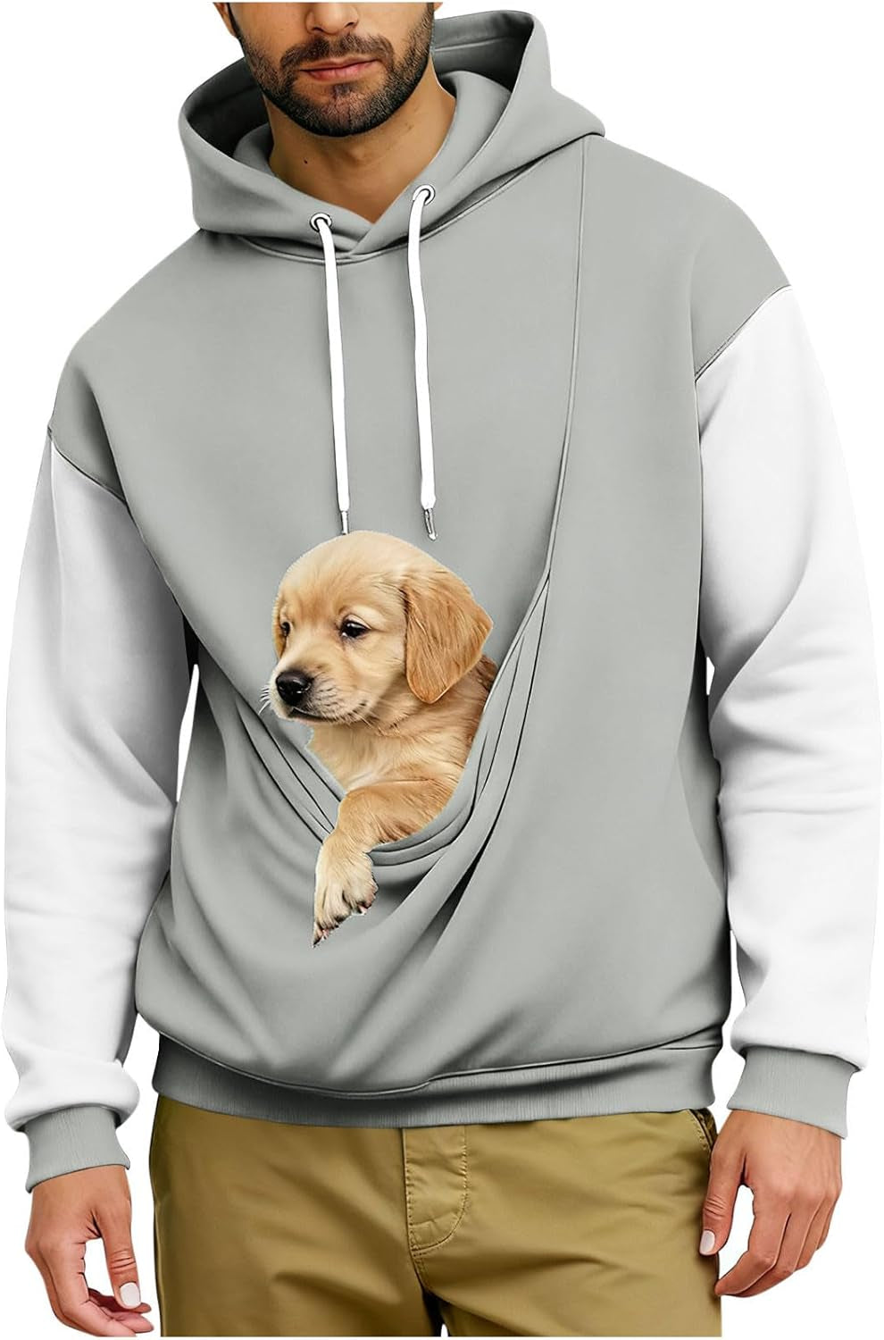 Dog Pouch Hoodie for Men & Women – Pet Carrier Pullover with Kangaroo Pocket