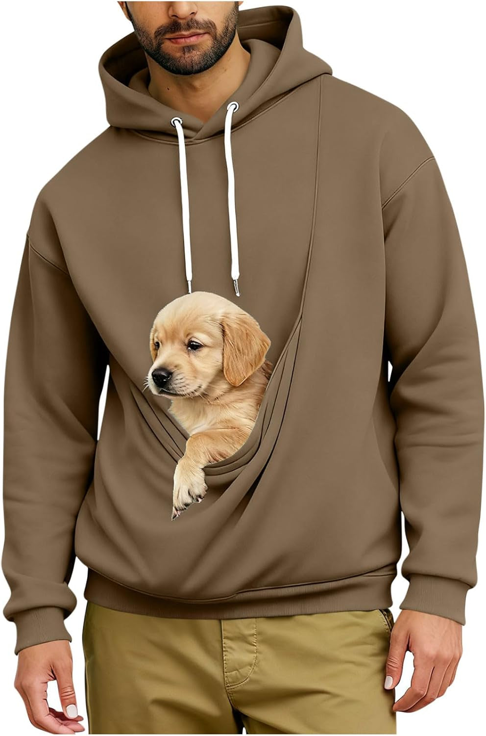 Dog Pouch Hoodie for Men & Women – Pet Carrier Pullover with Kangaroo Pocket