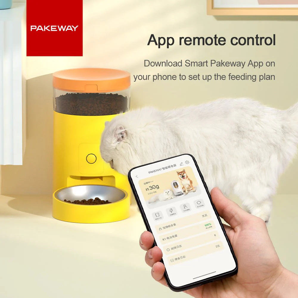 HEYBO Automatic Cat Feeder – Wi-Fi Smart, Rechargeable, 30-Day Battery Life