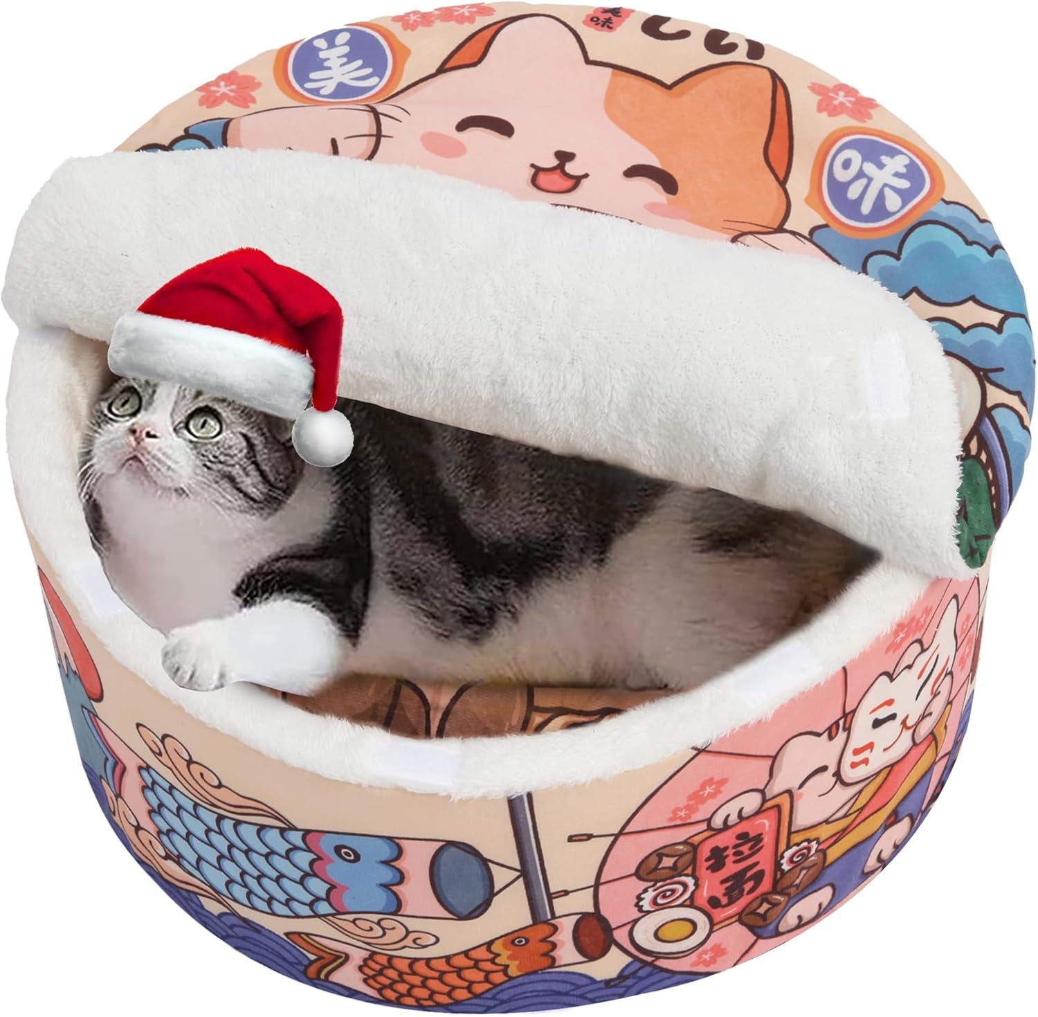 Ramen Noodle Dog & Cat Bed – Warm, Soft & Calming Pet Nest