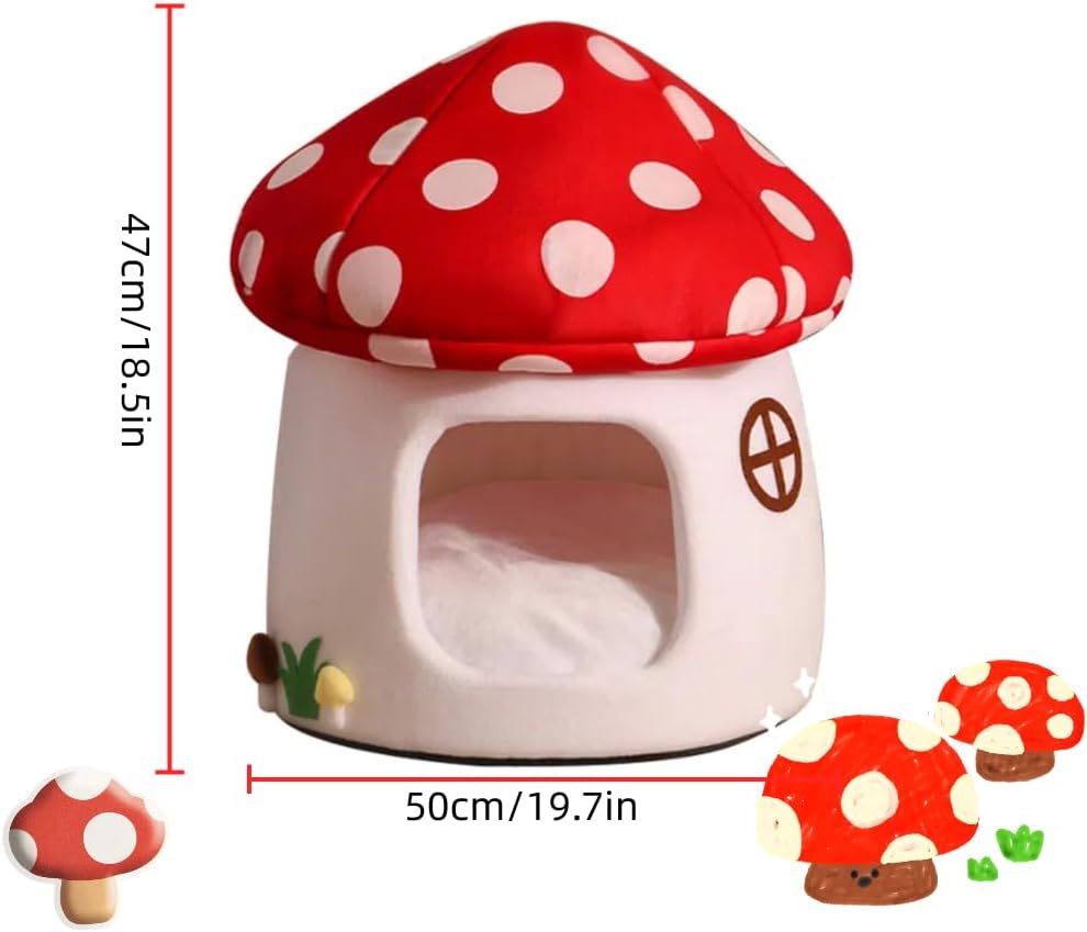 Cute Mushroom – Cozy Warm Cave for Cats