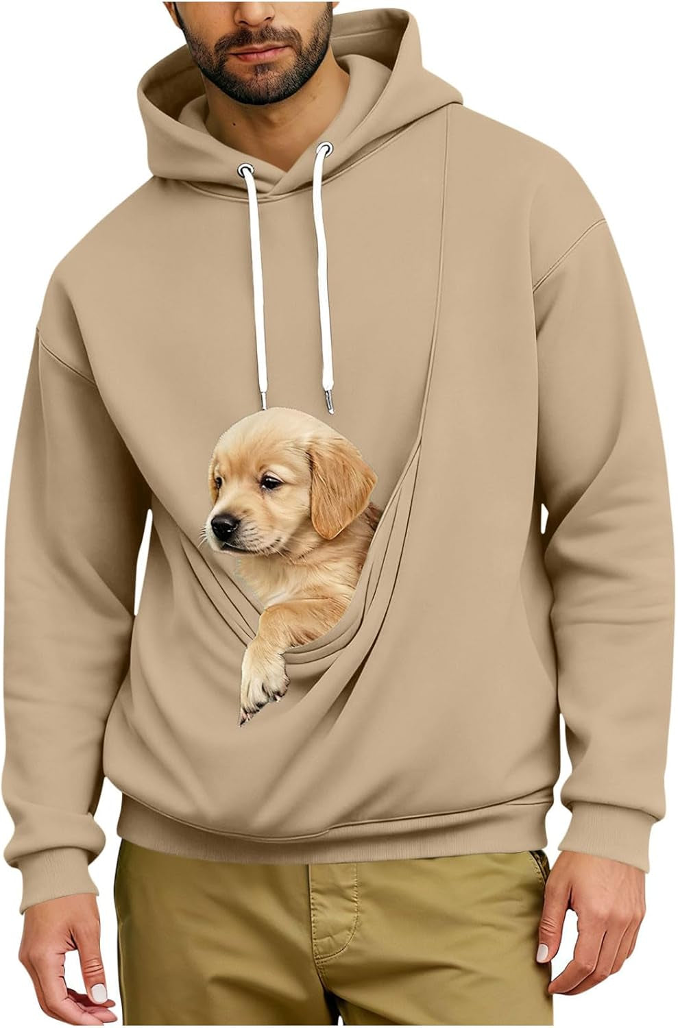 Dog Pouch Hoodie for Men & Women – Pet Carrier Pullover with Kangaroo Pocket