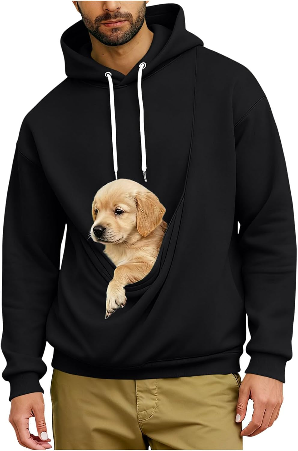 Dog Pouch Hoodie for Men & Women – Pet Carrier Pullover with Kangaroo Pocket