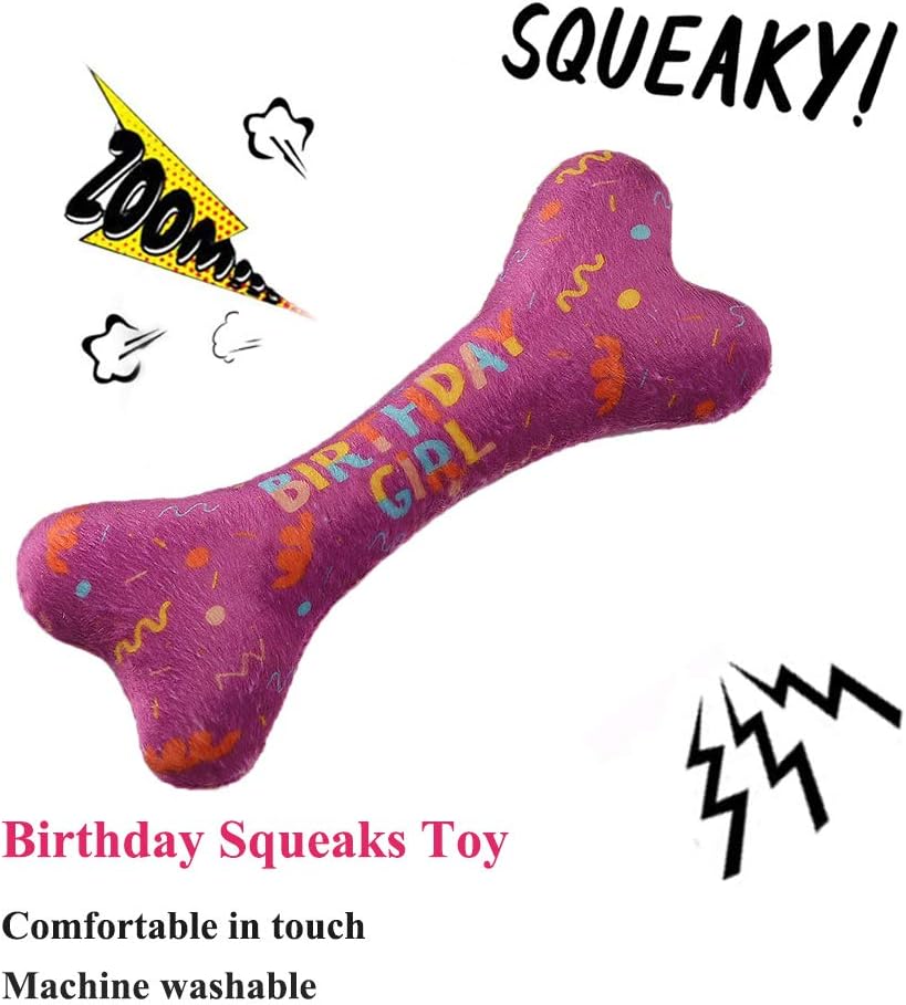 🎉🐾 Dog Birthday Outfit Set – Bandana, Hat & Squeaky Toy, Party Gift 🎊
