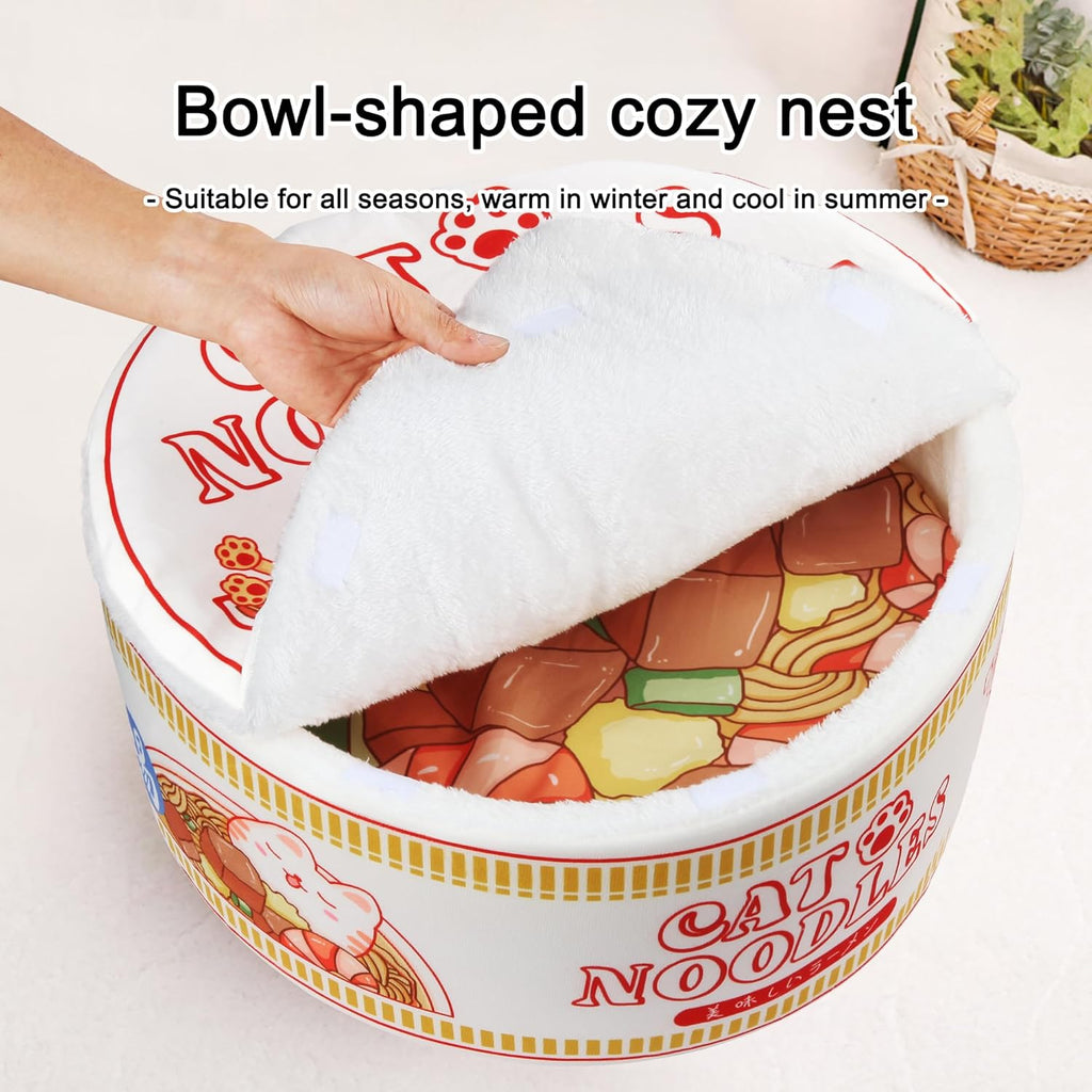 Ramen Noodle Dog & Cat Bed – Warm, Soft & Calming Pet Nest