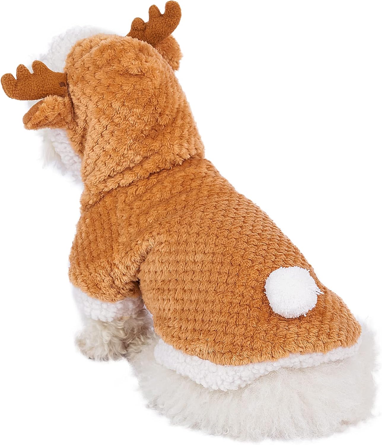 Dog Christmas Reindeer Hoodie – Warm Winter Holiday Costume with Antlers