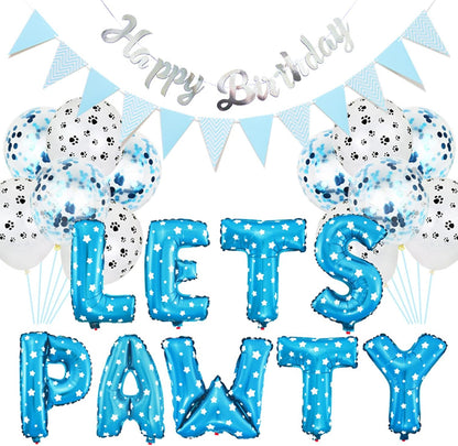 Let's Pawty! 🐶🐱 Pet Birthday Party Kit – Balloons, Banner & Party Hats 🎉🎂