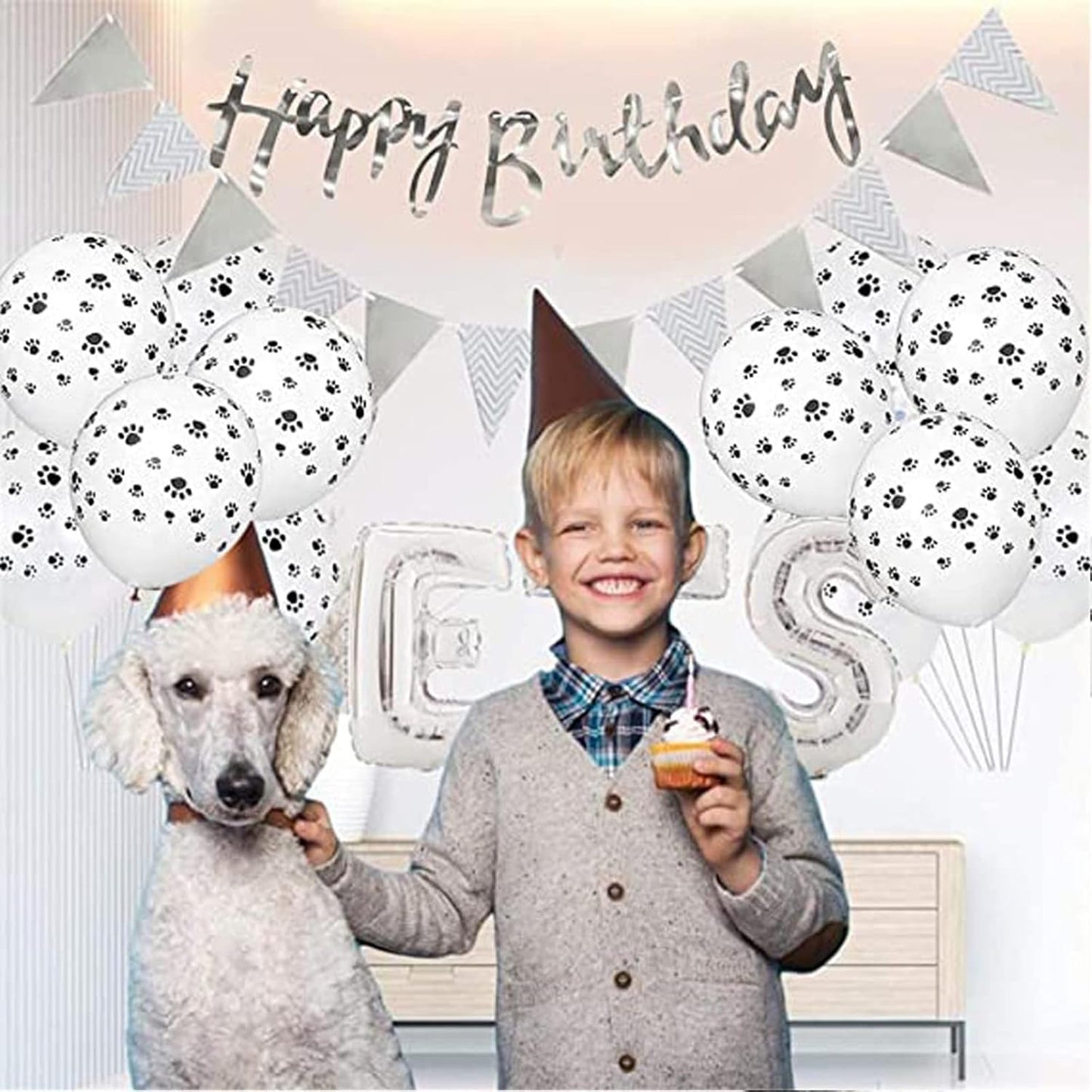 Let's Pawty! 🐶🐱 Pet Birthday Party Kit – Balloons, Banner & Party Hats 🎉🎂