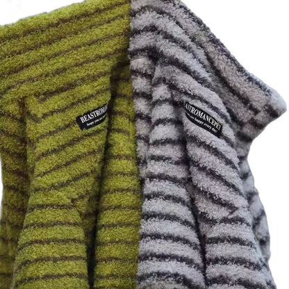 Striped Fleece Dog Sweater – Winter Turtleneck Pullover for Medium & Large Dogs