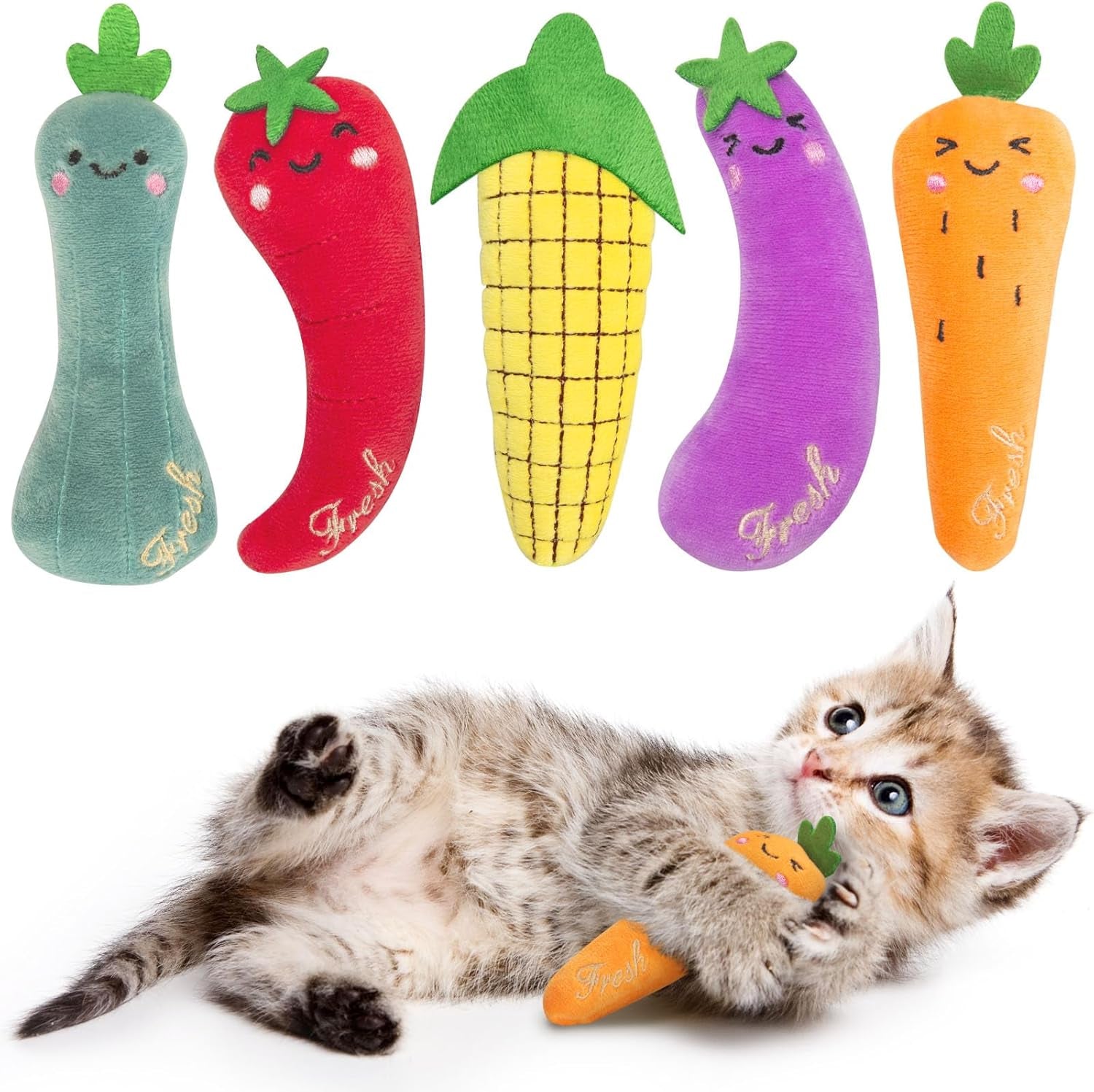 Catnip Farm Veggie Plush Toys (5-Pack)