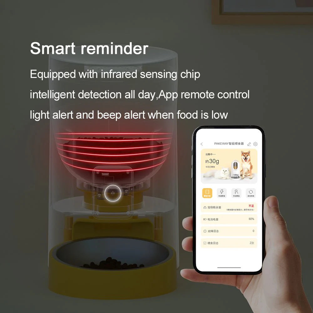 HEYBO Automatic Cat Feeder – Wi-Fi Smart, Rechargeable, 30-Day Battery Life