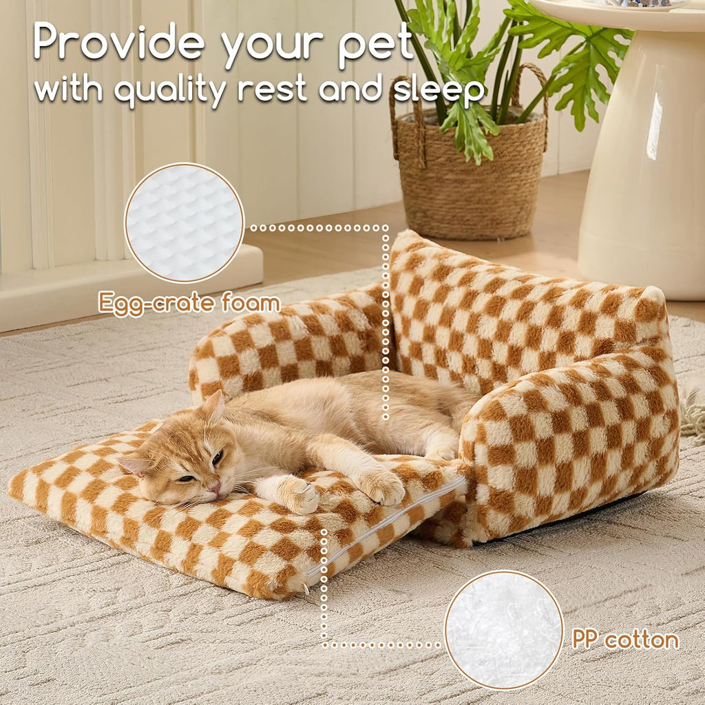 Hollypet Double-Layer Cat Sofa – Cozy, Expandable Pet Couch