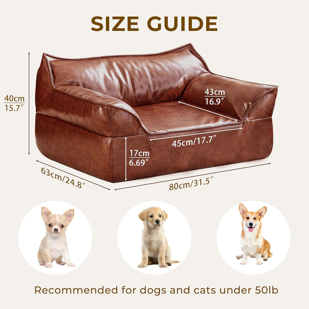 Luxury Leather Dog Sofa – Modern Pet Couch for Stylish Homes