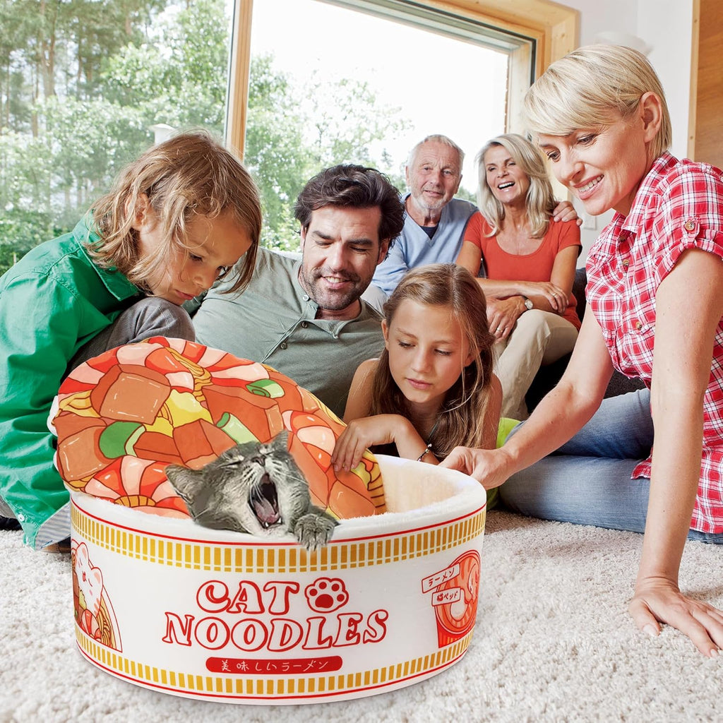 Ramen Noodle Dog & Cat Bed – Warm, Soft & Calming Pet Nest