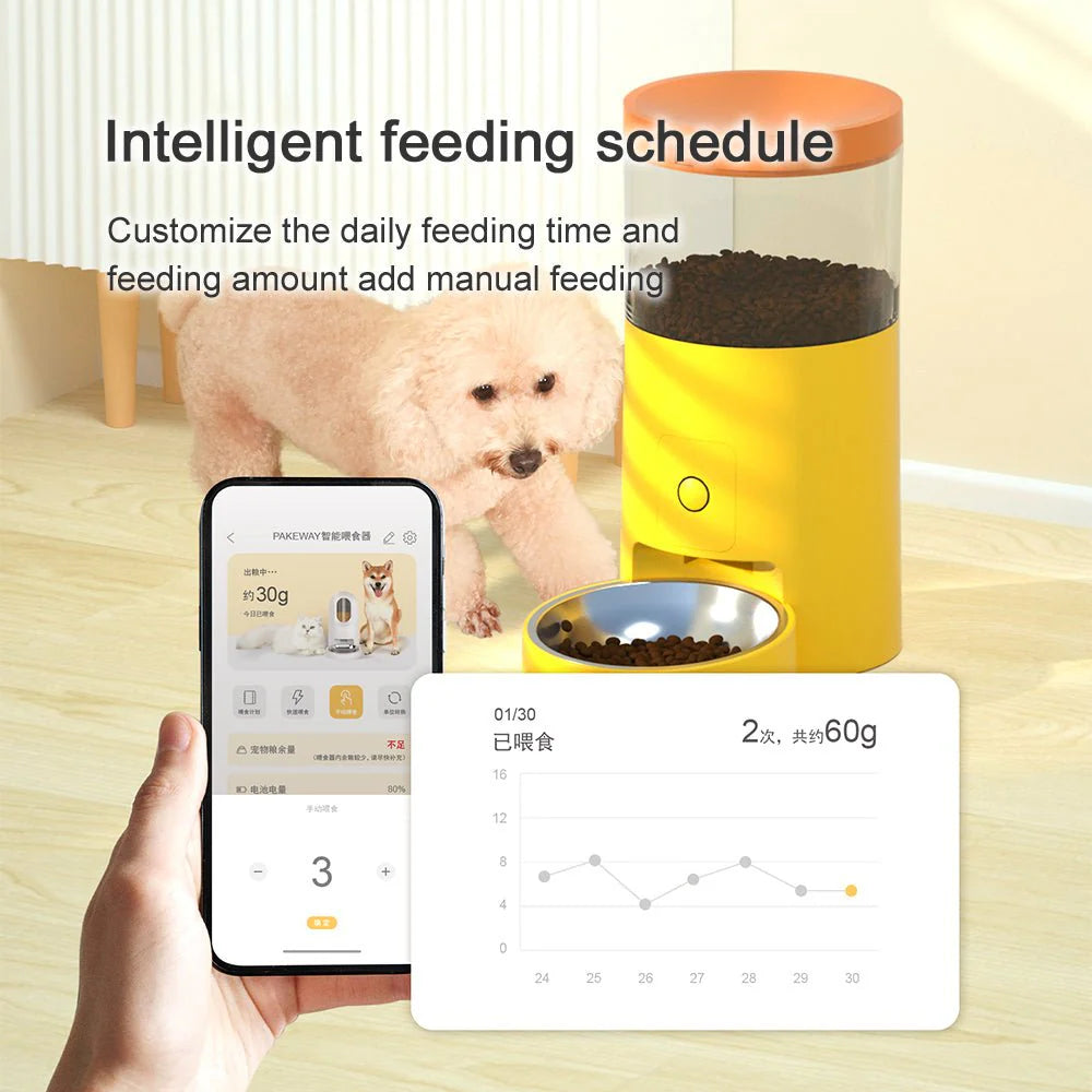 HEYBO Automatic Cat Feeder – Wi-Fi Smart, Rechargeable, 30-Day Battery Life