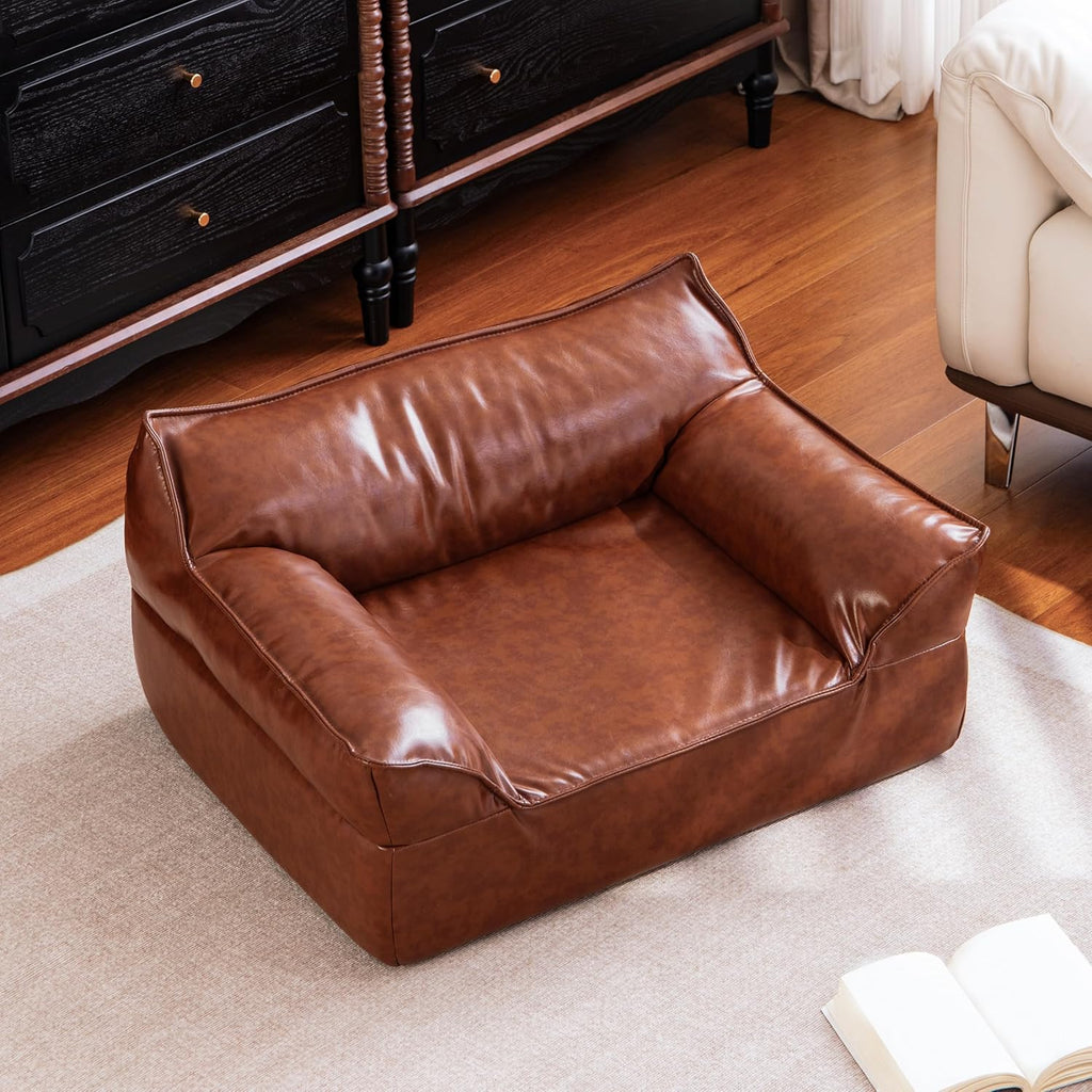 Luxury Leather Dog Sofa – Modern Pet Couch for Stylish Homes