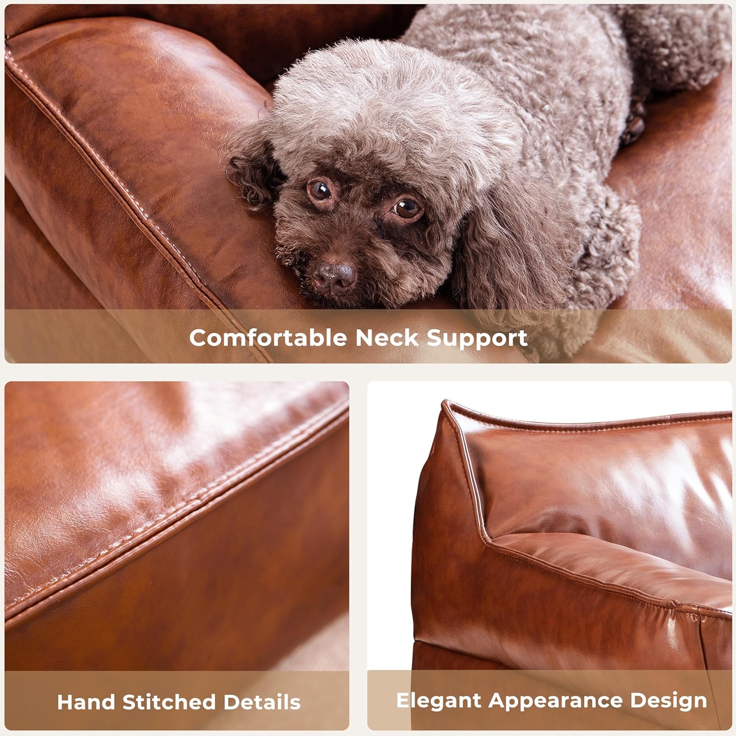 Luxury Leather Dog Sofa – Modern Pet Couch for Stylish Homes