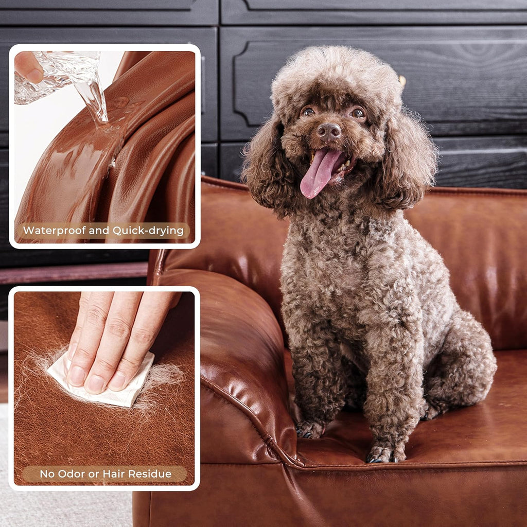 Luxury Leather Dog Sofa – Modern Pet Couch for Stylish Homes