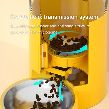 HEYBO Automatic Cat Feeder – Wi-Fi Smart, Rechargeable, 30-Day Battery Life