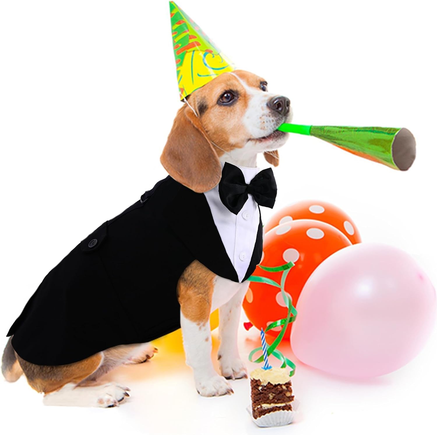 🎩 2-Piece Dog Tuxedo Set – Vest & Bow Tie Collar 🐾 Small Dog Bowtie & Cat Bandana Set | 2 Pack for Chihuahua, Boston Terrier, Bichon, Corgi, Pomeranian