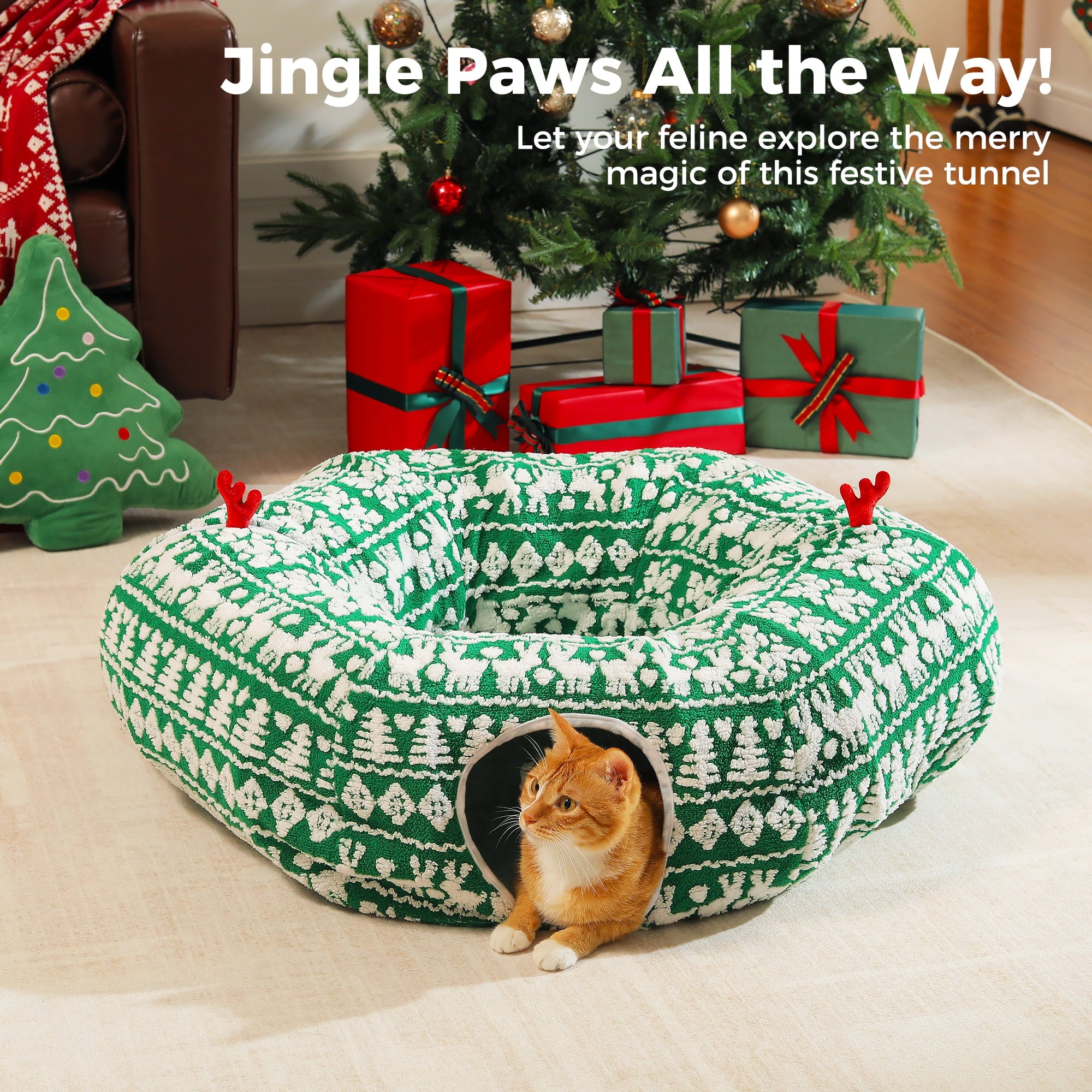 🎅 Road Christmas Tree Tunnel of Cat-titude 🎄