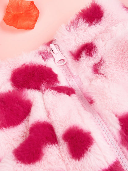 Valentine’s Heart Dog Hoodie – Warm Plush Jacket