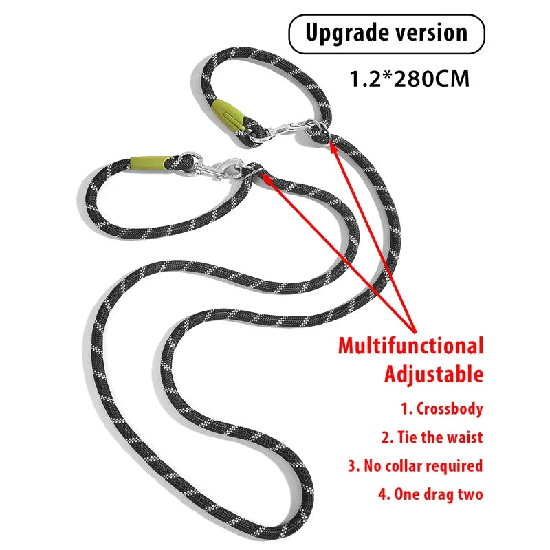 Reflective Hands-Free Dog Leash for Running & Walking