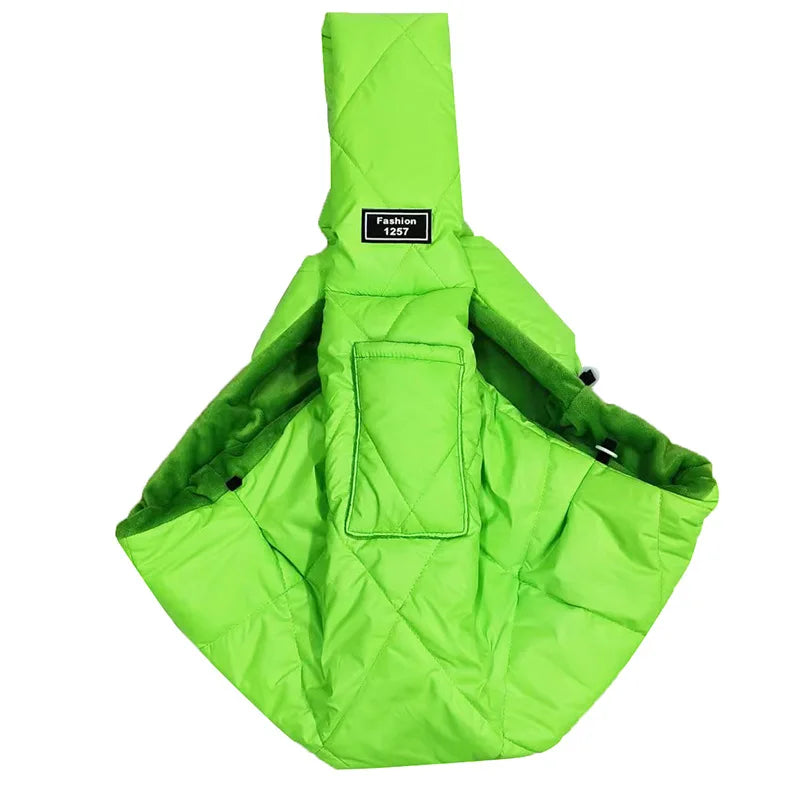 Small Pet Dog Cat Sling Carrier for 3-15Lbs with Pocket 