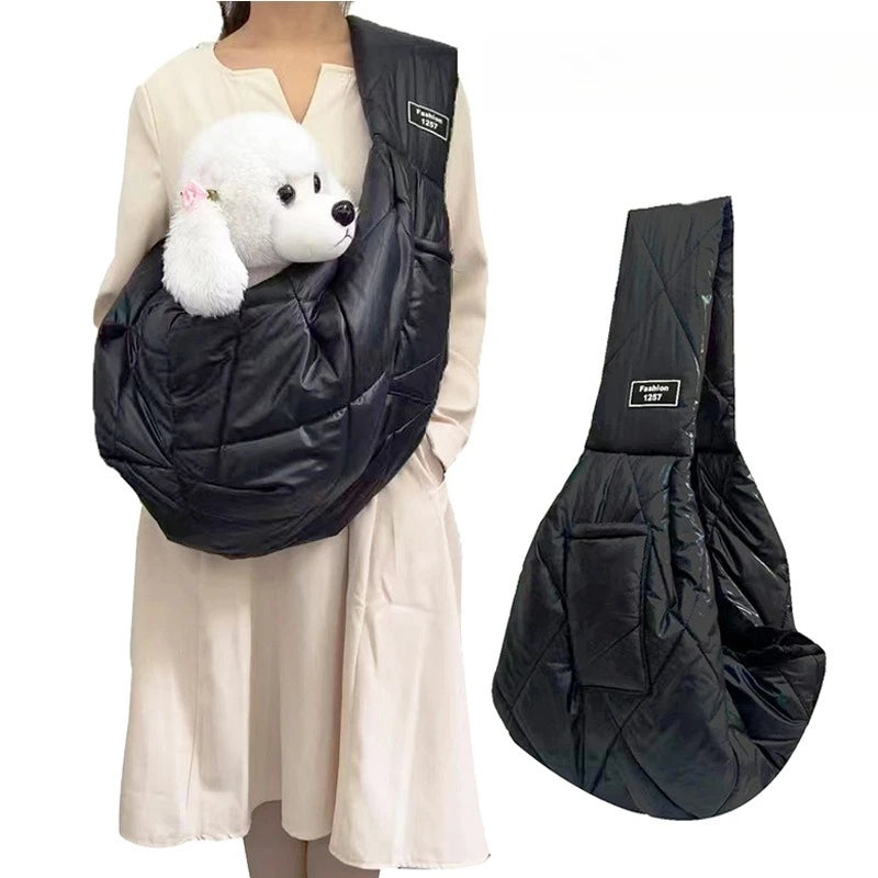 Small Pet Dog Cat Sling Carrier for 3-15Lbs with Pocket 
