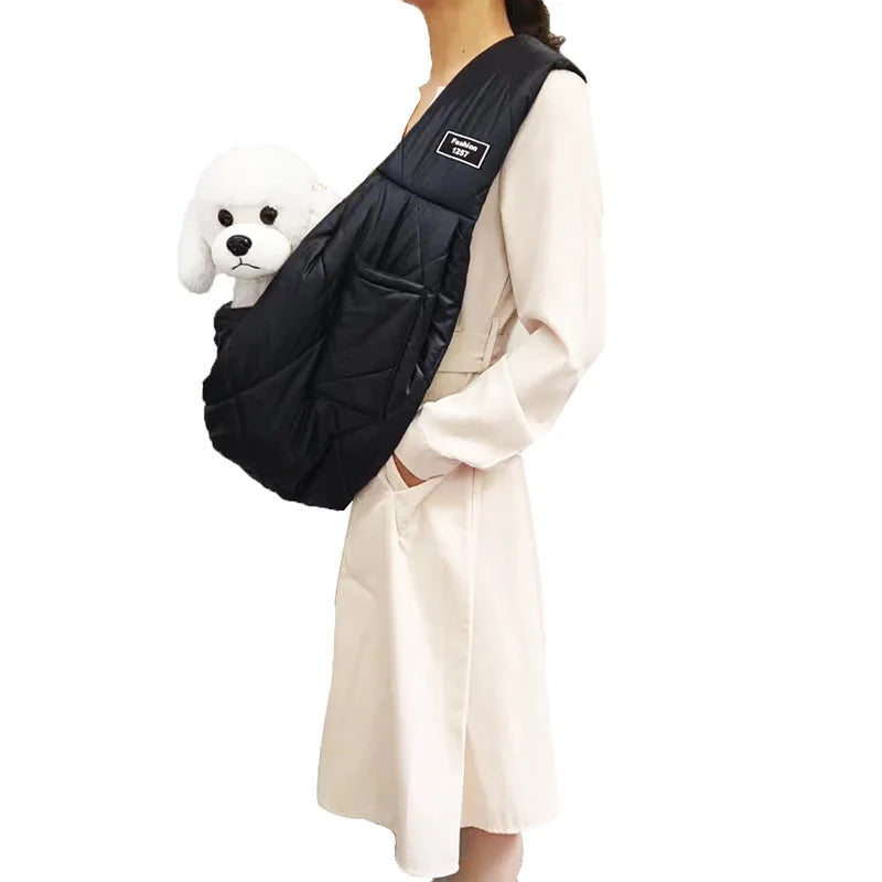 Small Pet Dog Cat Sling Carrier for 3-15Lbs with Pocket 