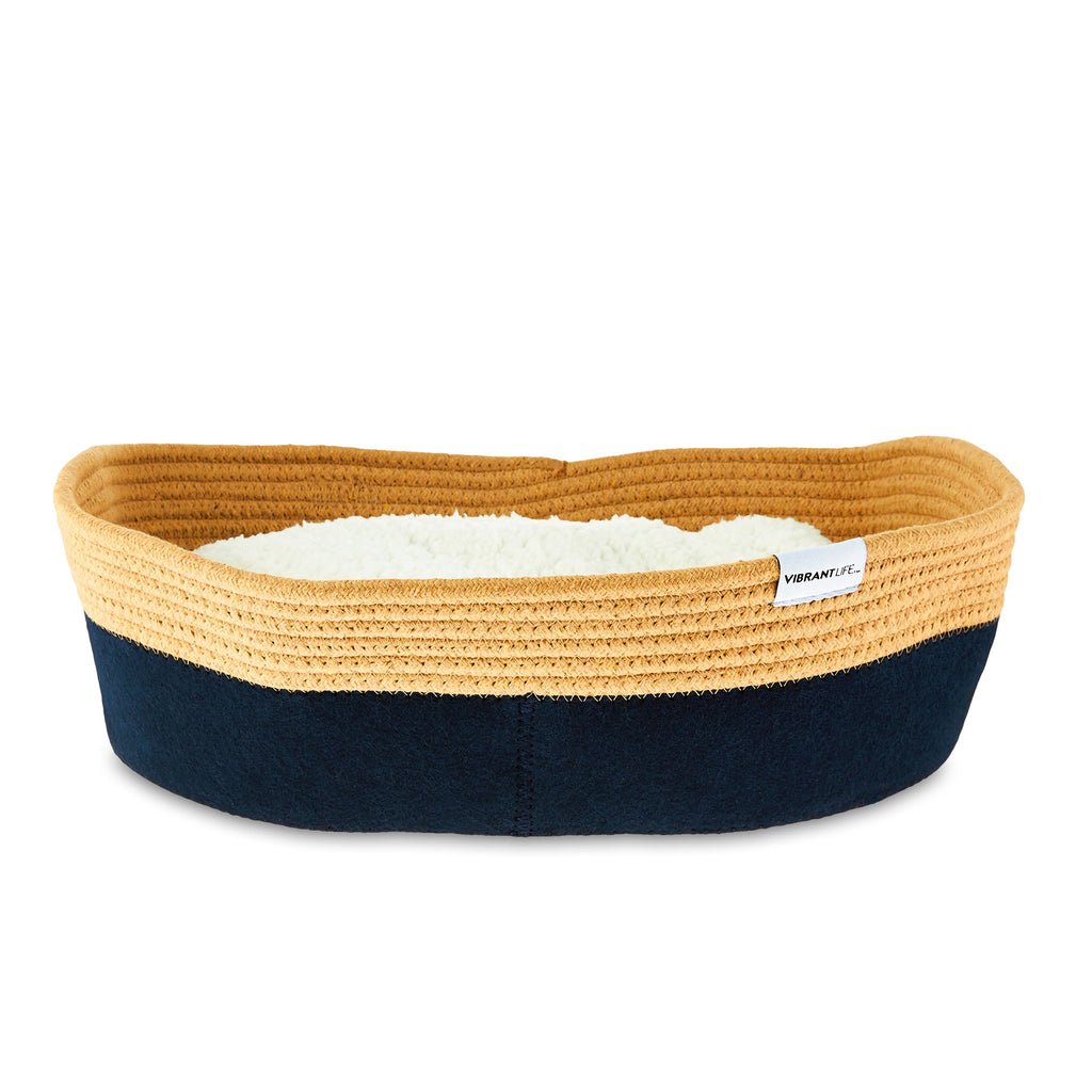 Cozy Woven Rope Cat Bed with Plush Cushion – Includes Catnip (19”)