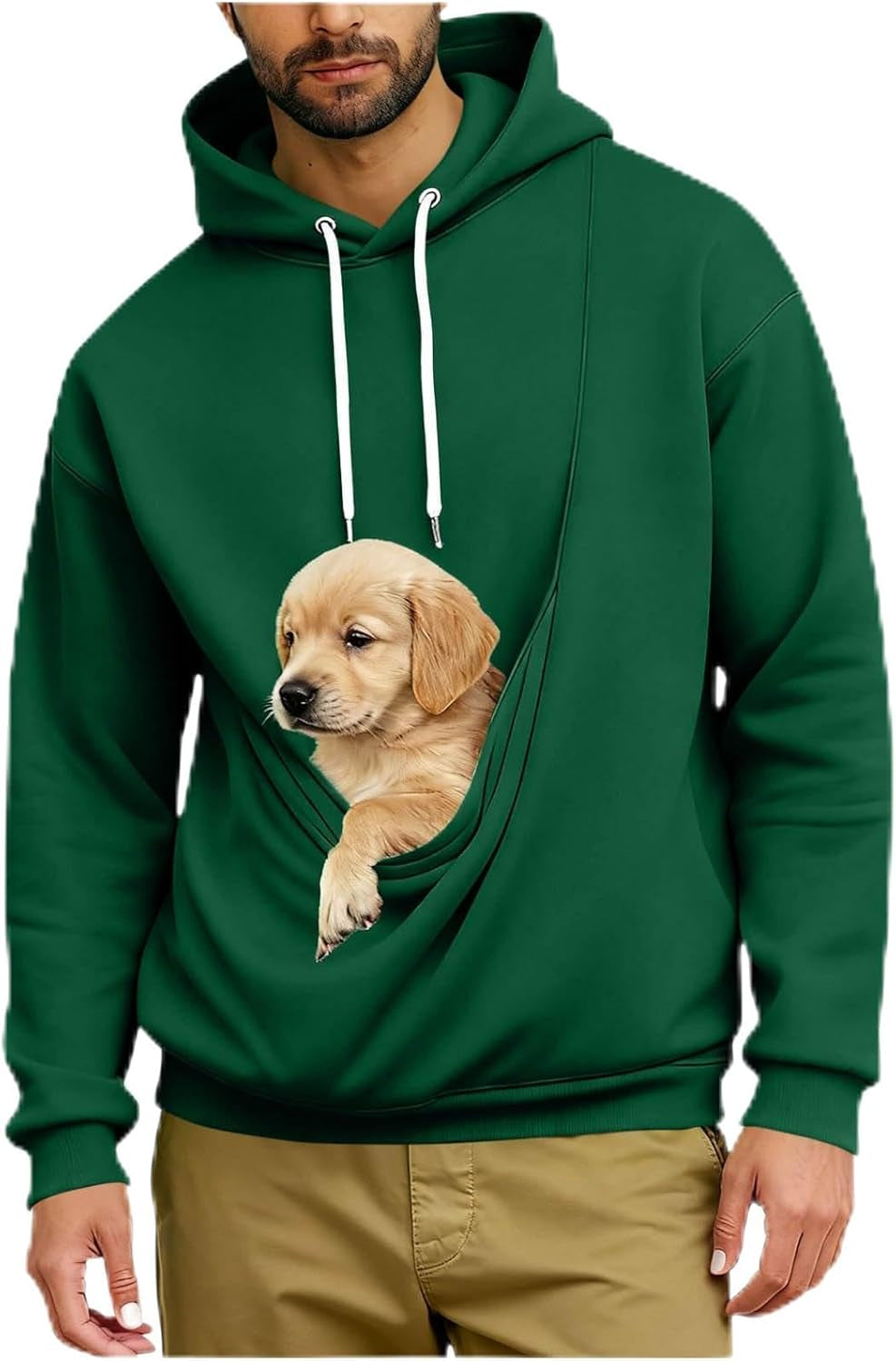 Dog Pouch Hoodie for Men & Women – Pet Carrier Pullover with Kangaroo Pocket