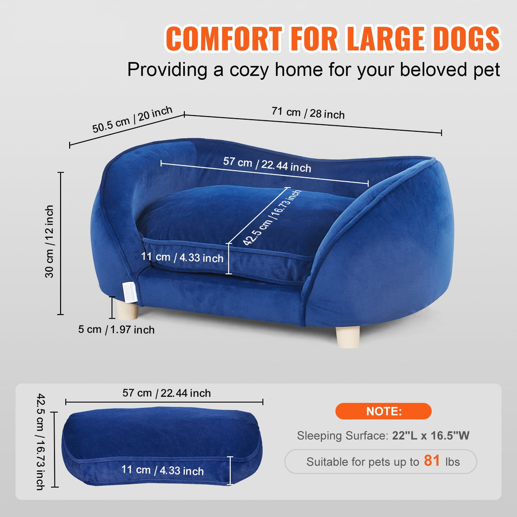 🐶🛋️ Pet Couch Alert! The Comfy Navy Sofa That Says “No Humans Allowed” 😂 Perfect for Dogs & Cats up to 81 lbs!