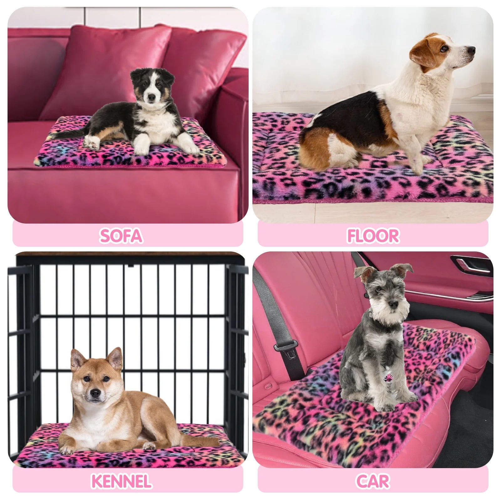Leopard Print Reversible Pet Bed Mat – Soft, Cozy & Travel-Friendly👌