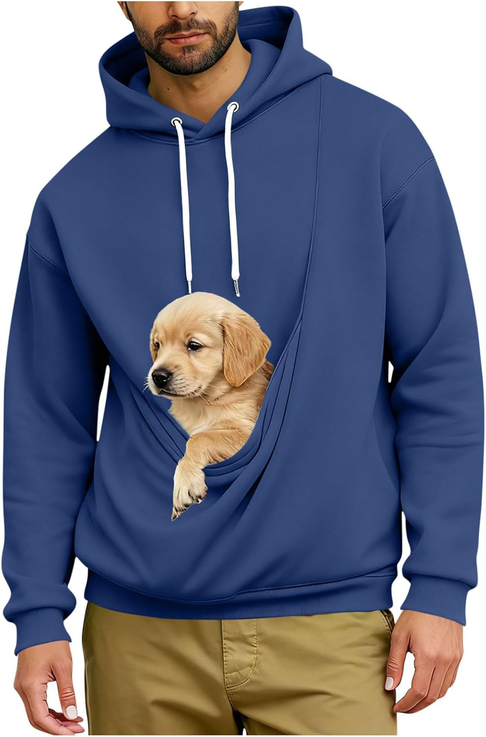 Dog Pouch Hoodie for Men & Women – Pet Carrier Pullover with Kangaroo Pocket