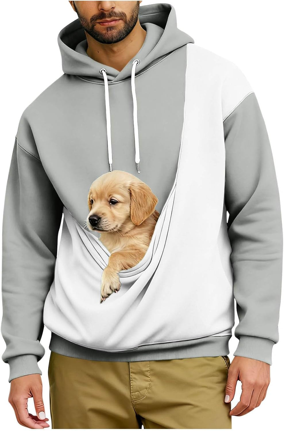 Dog Pouch Hoodie for Men & Women – Pet Carrier Pullover with Kangaroo Pocket