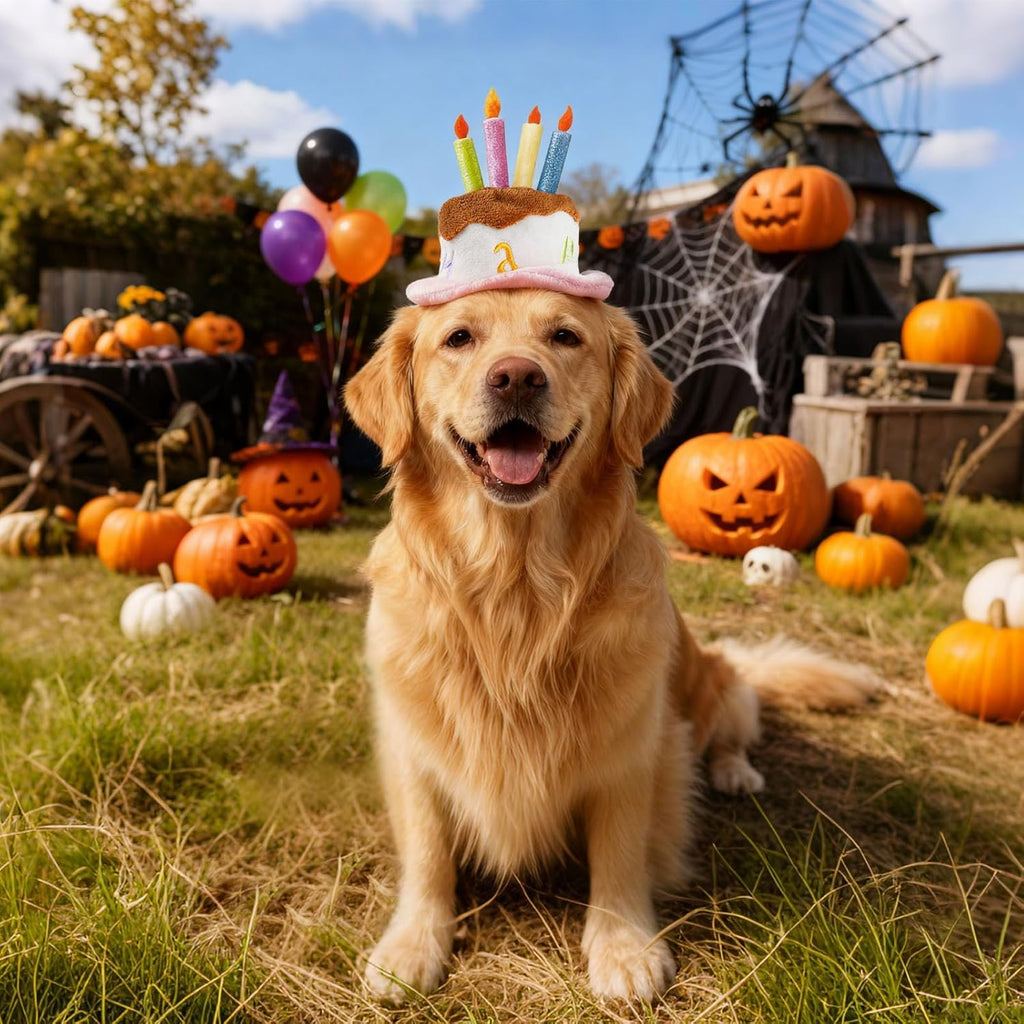 🎂🐾 Adorable Pet Birthday Cake Hat for Dogs & Cats – Cute Soft Cotton Party Hat with Adjustable Chin Strap, Colorful Candles Design, Perfect for Small & Large Pets, Puppies, Kittens, Rabbits – Birthday Party, Photoshoot, Holiday Gift, Celebration Fun 🎉💖