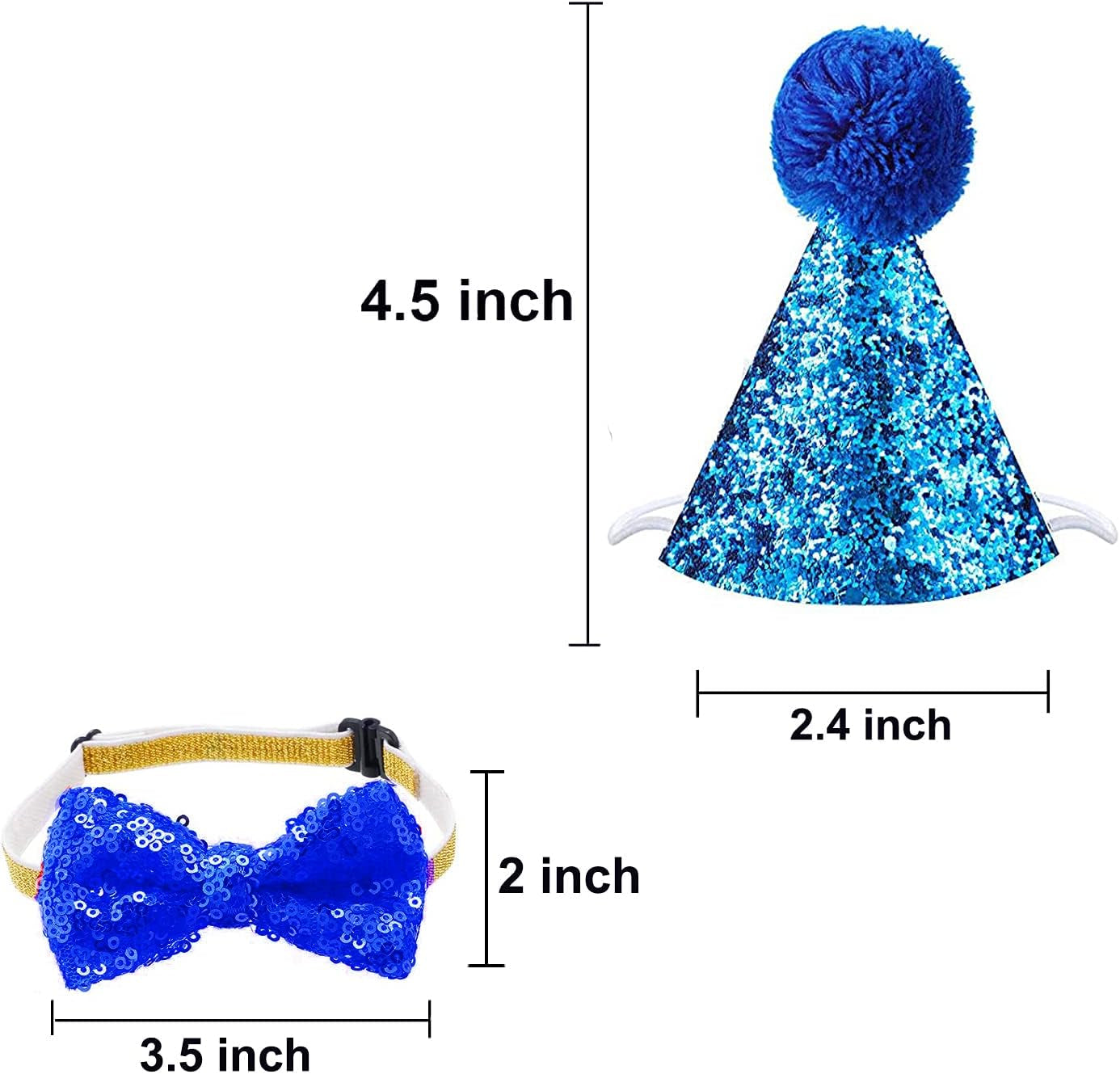 🎉🐾 Adorable Pet Birthday Hat & Bow Tie Set – Sparkly Party Outfit for Dogs & Cats 🎂 Perfect for Birthday Parties, Holidays, Photo Shoots, Themed Parties, Playdates, Cute Pet Accessories, Gift for Pet Lovers & Small to Medium Pets ✨