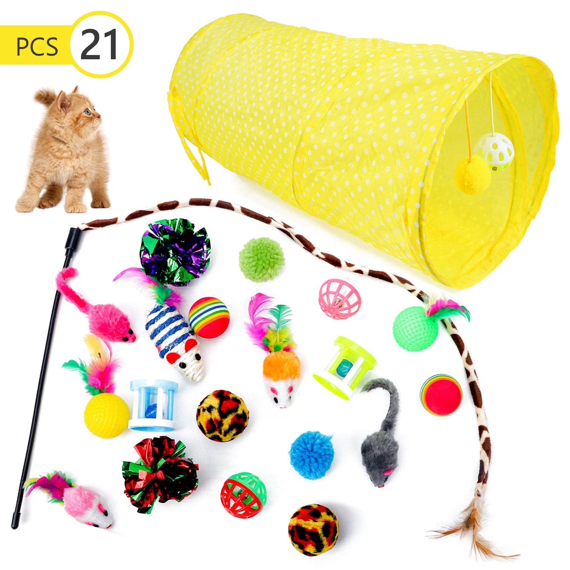21 PCS Interactive Cat Toys Kitten Playset