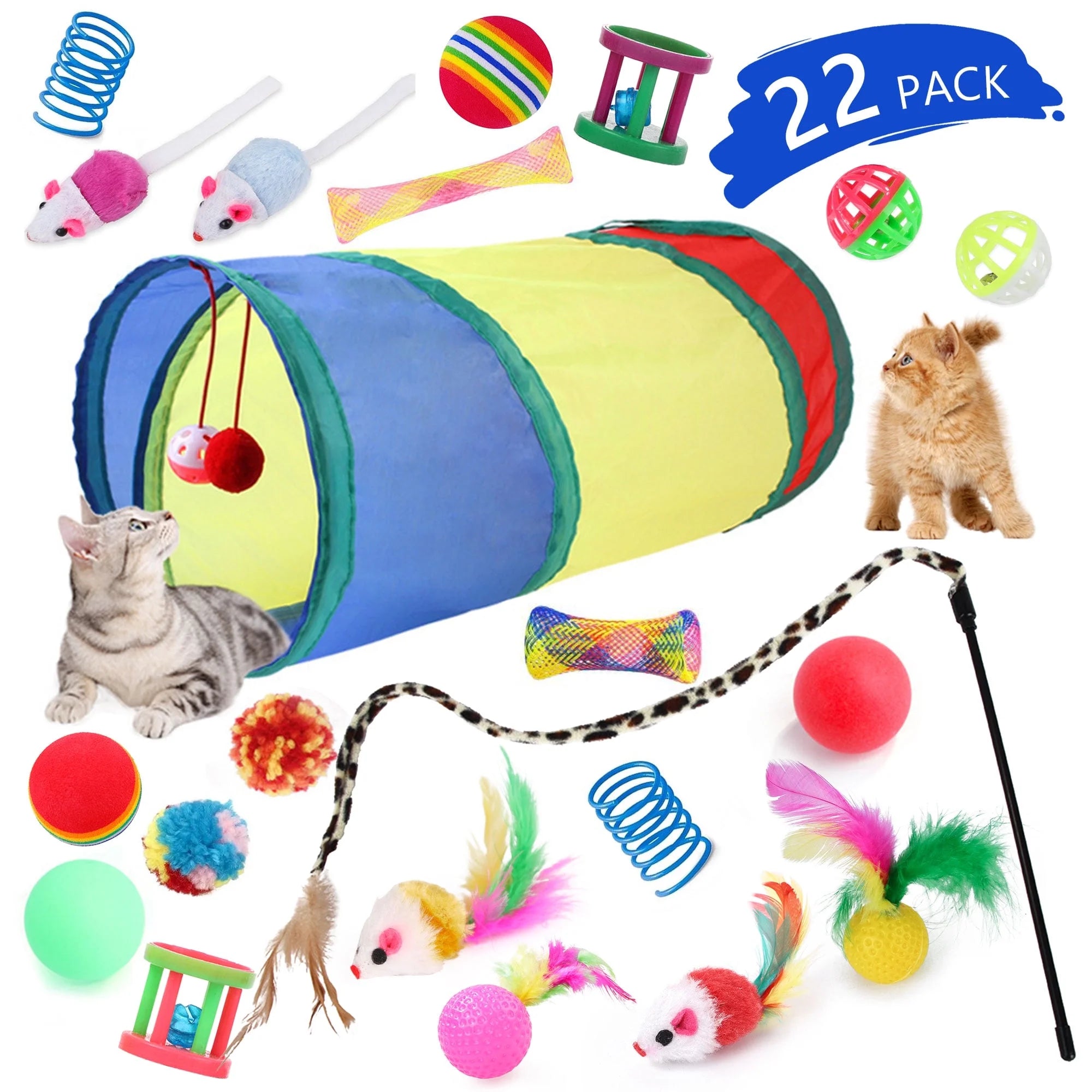 21 PCS Interactive Cat Toys Kitten Playset