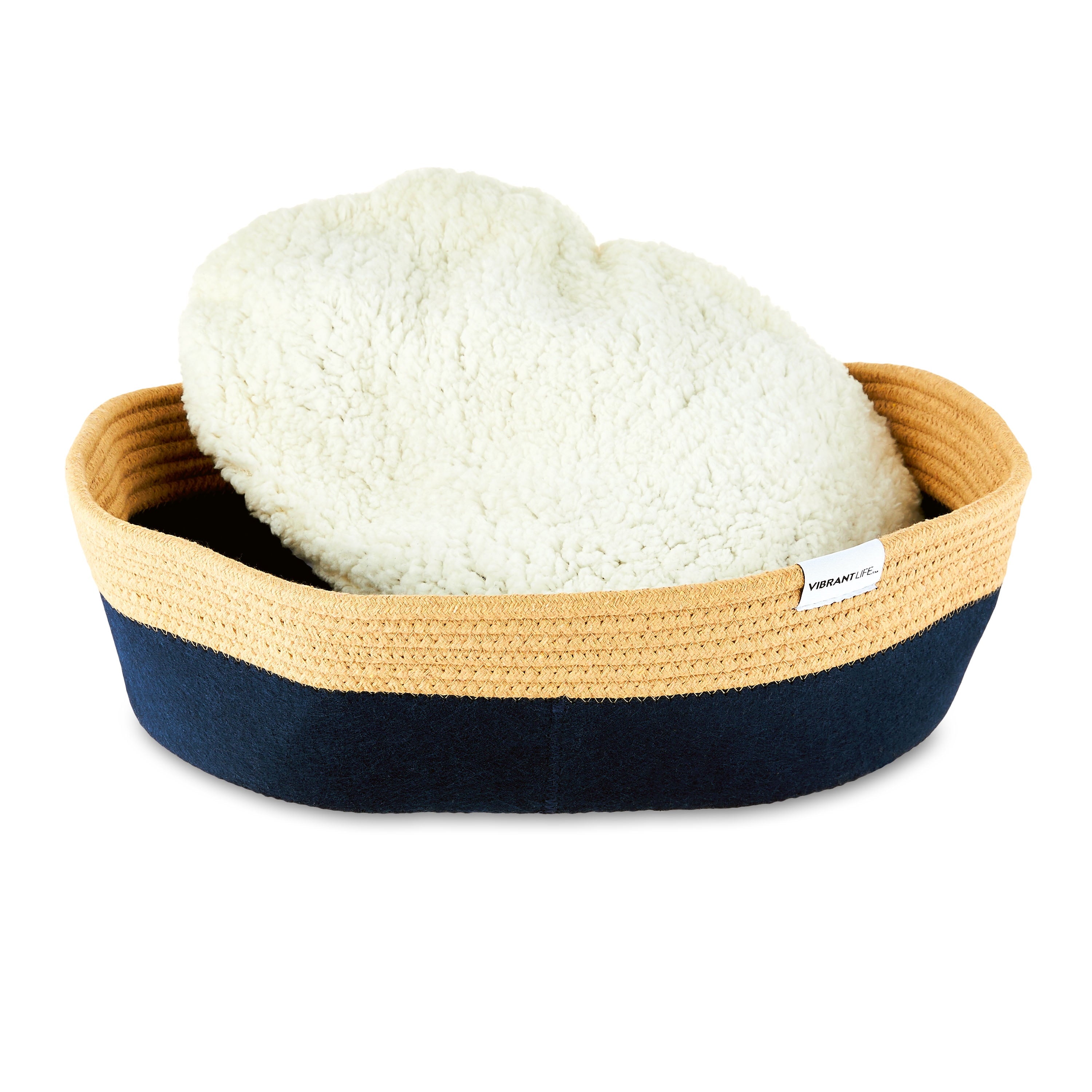 Cozy Woven Rope Cat Bed with Plush Cushion – Includes Catnip (19”)