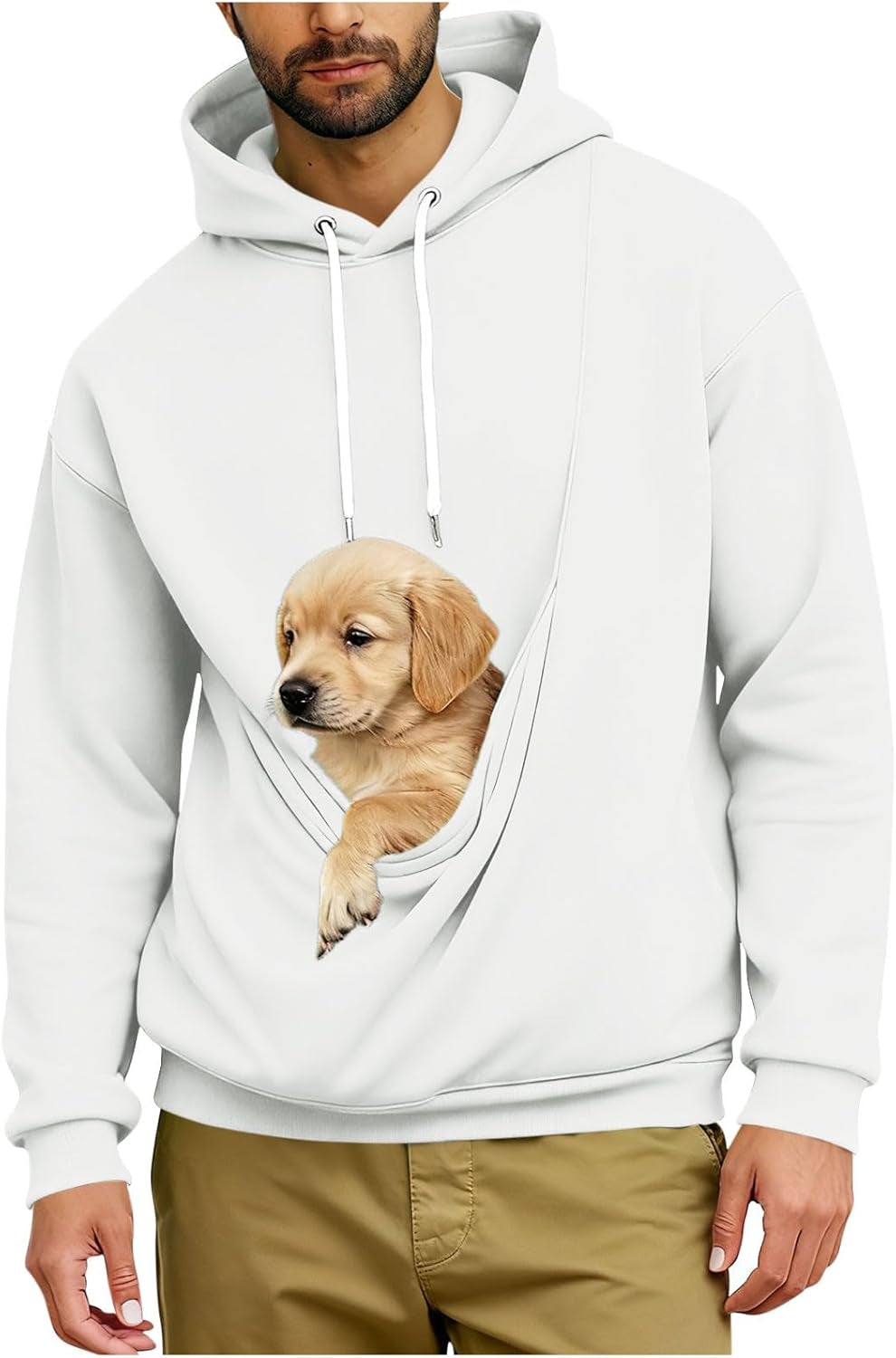 Dog Pouch Hoodie for Men & Women – Pet Carrier Pullover with Kangaroo Pocket