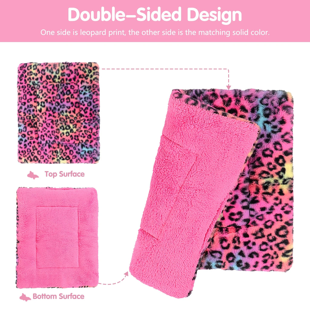 Leopard Print Reversible Pet Bed Mat – Soft, Cozy & Travel-Friendly👌