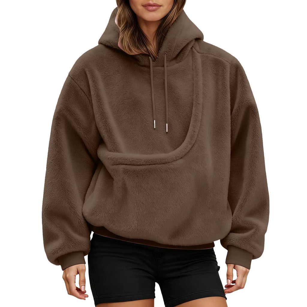 Pocket Pet-In-One Double-Sided Plush Hooded Sweatshirt